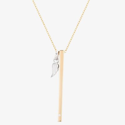 Isabella Verona Gold tone Bar and Wing Pendant