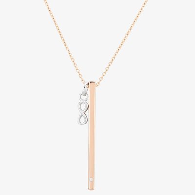 Isabella Verona Rose Gold tone Bar and Infinity Pendant