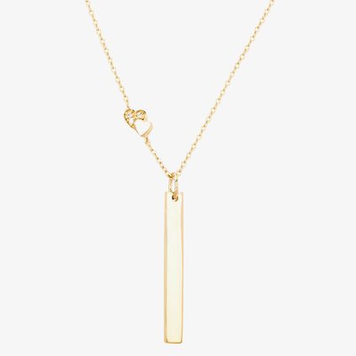 Isabella Verona Gold tone Heart Station Bar Pendant