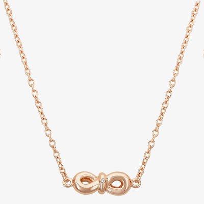 Petite Diamonds Rose Infinity Bow Necklace