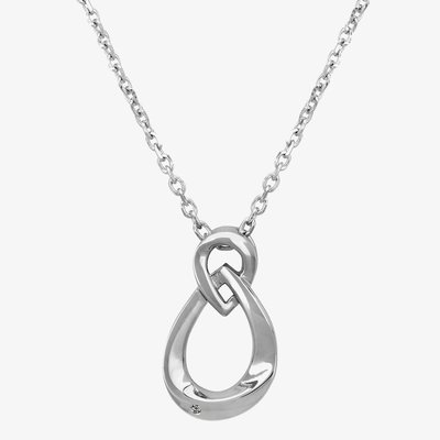 Petite Diamonds Silver Cradled Teardrop Pendant