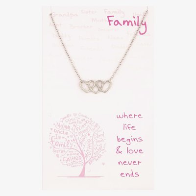 Sentiments Family Triple Intertwined Heart Necklace 16665