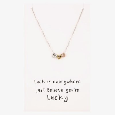 Sentiments Luck is Everywhere Multi-Tone Horseshoe Charm Necklace 18797
