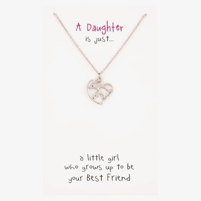 Sentiments Daughter Dolphin Heart Pendant 15955A