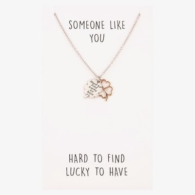 Sentiments Hard To Find Lucky To Have Clover Two-Tone Pendant 18551