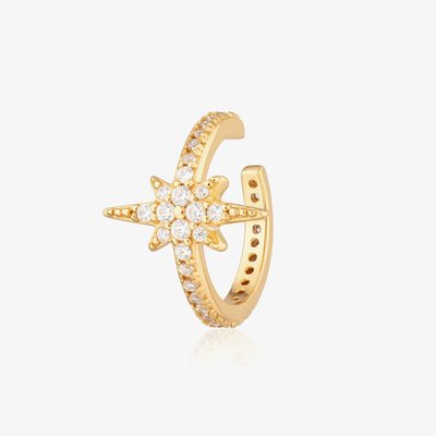 Scream Pretty Starburst 18ct Gold Plated Cubic Zirconia Ear Cuff Earrings