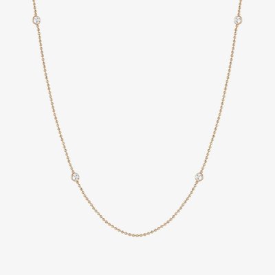 Bella Rose Gold Plated White Crystal Long Necklace