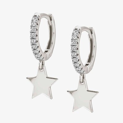 CHIC&CHARM Star Crystal Huggie Hoops