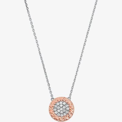Michael Kors Premium Two-Tone Logo Disc Necklace