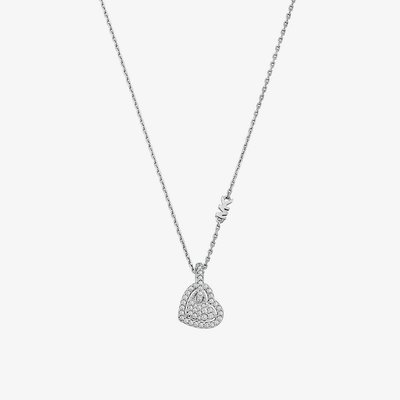 Michael Kors Love Sterling Silver Cubic Zirconia Heart Pendant Necklace