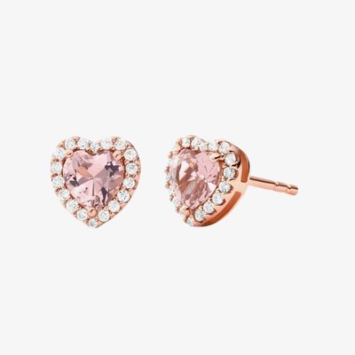 Michael Kors 14K Rose Gold-Plated Heart-Cut Stud Earrings