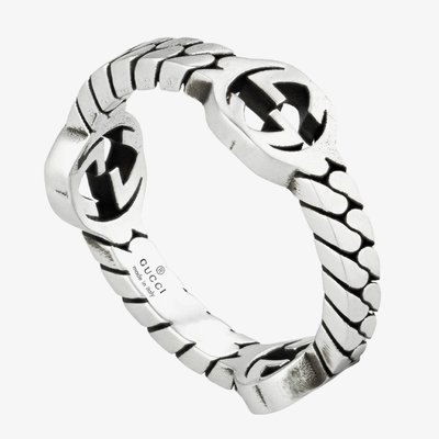 Gucci Sterling Silver Interlocking Ring