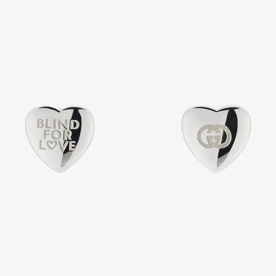 Gucci Blind For Love Silver Stud Earrings
