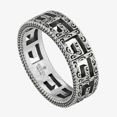 Gucci G Cube Silver Motif Ring