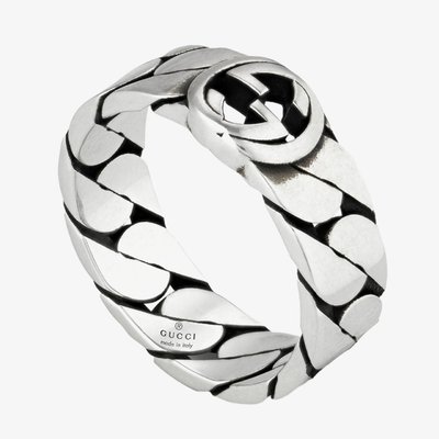 Gucci Sterling Silver Interlocking Ring YBC661513001015
