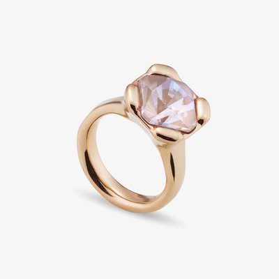 UNOde50 Rock N' Pink Gold Plated Faceted Crystal Ring
