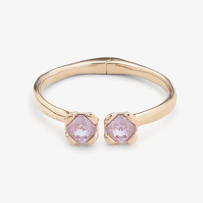 UNOde50 Aura Gold Plated Pink Crystal Hinged Bangle