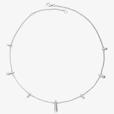 Lucy Quartermaine Silver Shard Station Necklace