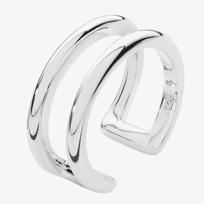 Lucy Quartermaine Silver Art Deco Single Ear Cuff