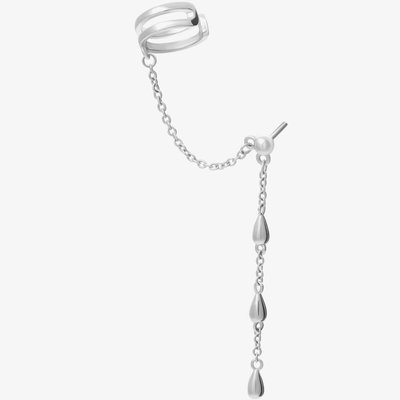 Lucy Quartermaine Silver Single Drop Earring With Cuff