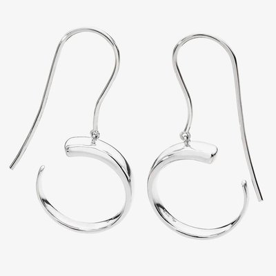 Lucy Quartermaine Silver Luna Dropper Earrings