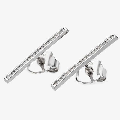 Lucy Quartermaine Silver Melody Key Stud Earrings