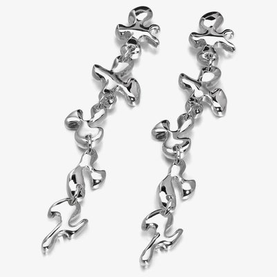 Lucy Quartermaine Silver Splash Dropper Earrings