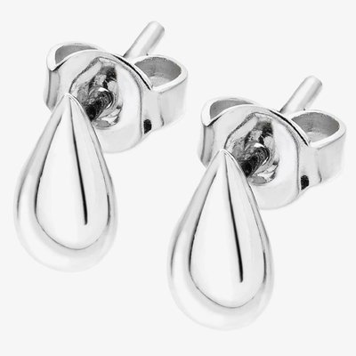 Lucy Quartermaine Silver Mini Tear Drop Stud Earrings