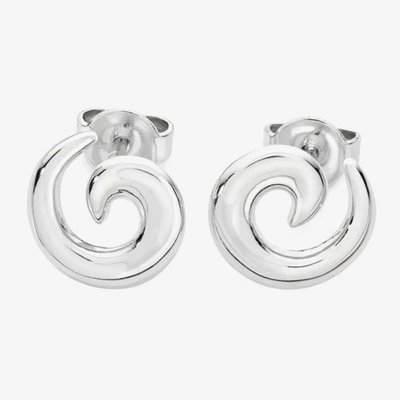 Lucy Quartermaine Elements Silver Swirl Stud Earrings