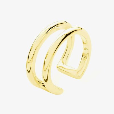 Lucy Quartermaine Gold Vermail Art Deco Ear Cuff Earring