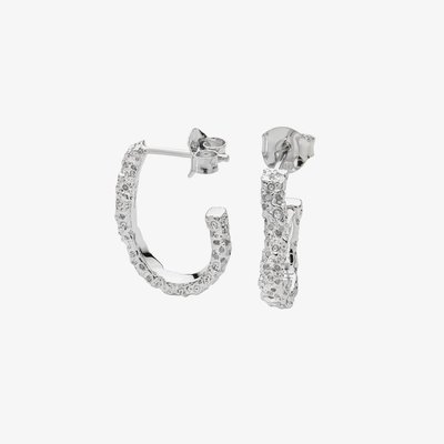 Lucy Quartermaine Silver Hula Half Hoop Earrings