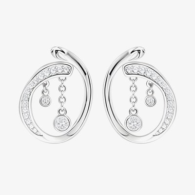 Lucy Quartermaine Volcan White Topaz Loop Earrings VER4