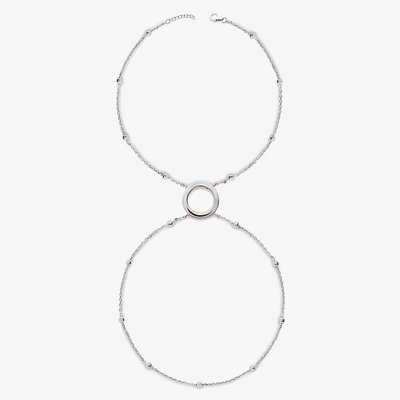 Lucy Quartermaine Silver Art Deco Halo Hand Chain Bracelet