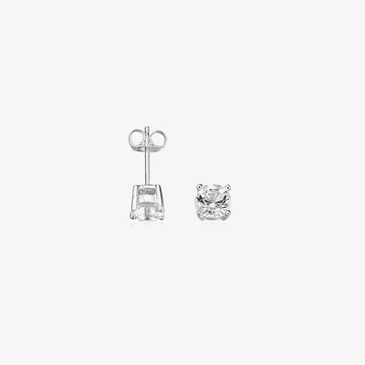 Mens Silver Crystal Stud Earrings