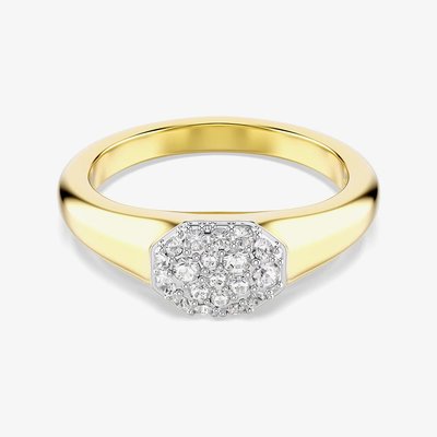 Swarovski Dextera Octagon Gold Tone Plated White Crystal Ring