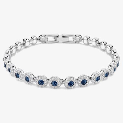 Swarovski Una Angelic Rhodium Plated Blue Crystal Tennis Bracelet