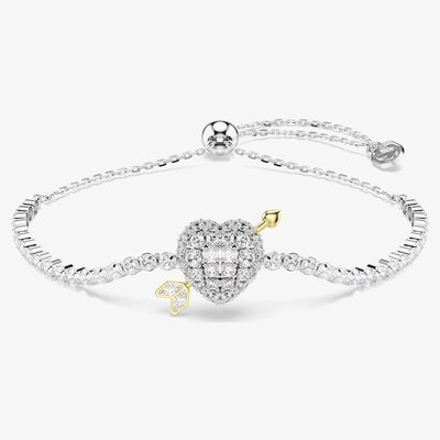 Swarovski Idyllia Rhodium Plated Arrow Heart Sliding Bracelet