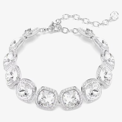 Swarovski Una Angelic Rhodium Plated Cushion Multi Halo Bracelet 5751558