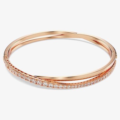 Swarovski Twist Rose Gold Tone Plated Crystal Bangle
