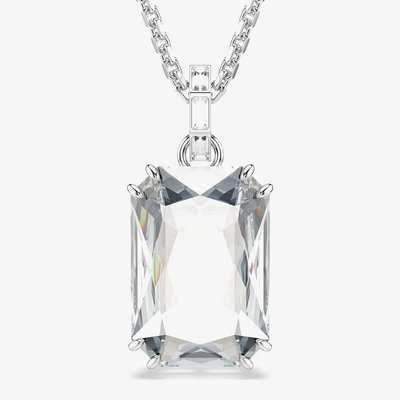 Swarovski Millenia Rhodium Plated Octagon White Crystal Pendant Necklace