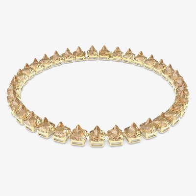 Swarovski Chroma Gold Tone Plated Spike Crystal Necklace