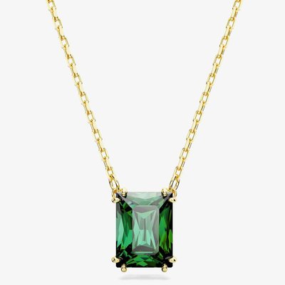 Swarovski Matrix Green Mixed Cuts Gold Tone Plated Necklace