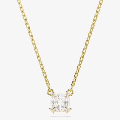 Swarovski Stilla Gold Tone Plated White Square Necklace