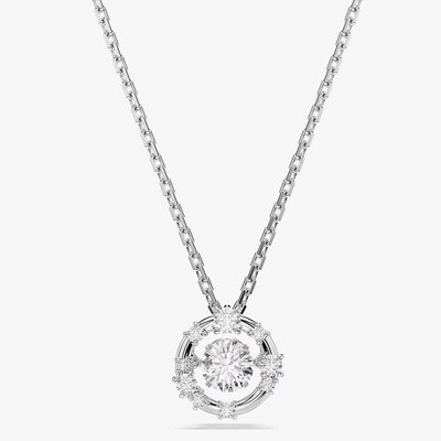Swarovski Constella Rhodium Plated Dancing Stone Necklace