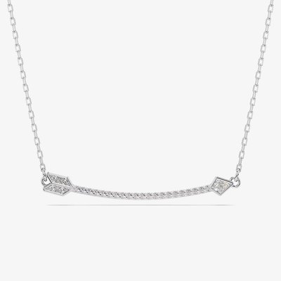 Swarovski Idyllia Rhodium Plated Crystal Arrow Necklace