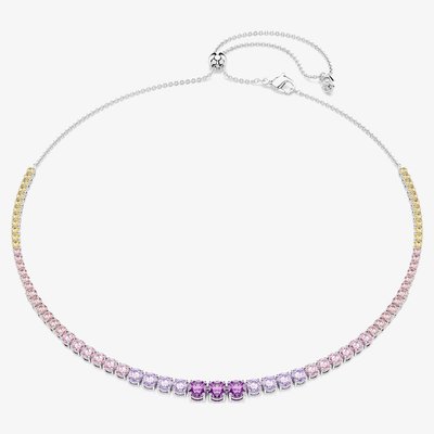 Swarovski Matrix Rhodium Plated Multicolour Crystal Necklace