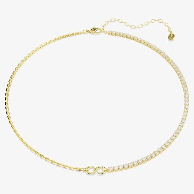 Swarovski Matrix 18ct Yellow Gold Plated Half Tennis Necklace 5747717