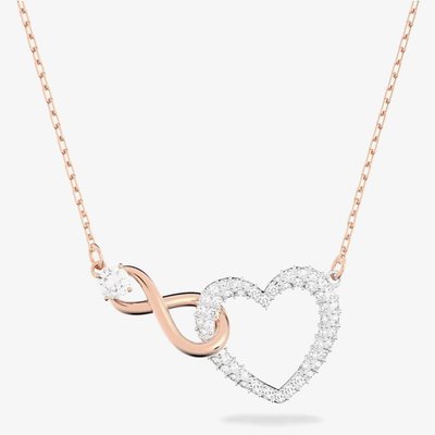 Swarovski Infinity Heart Two Colour White Crystal Necklace