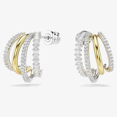 Swarovski Hyperbola Two Colour Mini Half Hoop Earrings