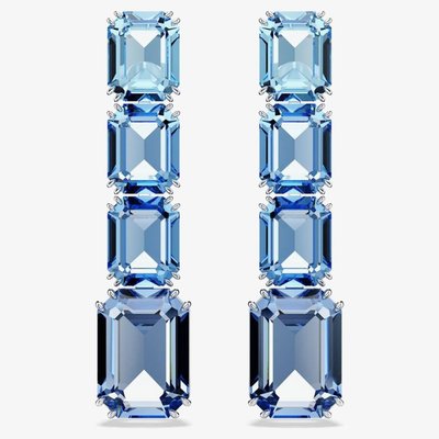Swarovski Millenia Rhodium Plated Crystal Dropper Earrings
